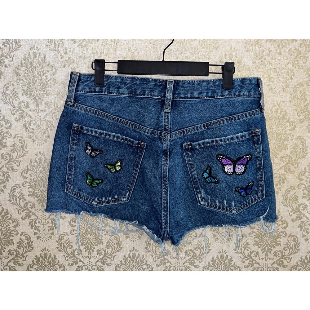 Old Navy Love Pride Rainbow Butterfly Women's Shorts Upcycled Sz.8 LGBTQIA+ Ally - Picture 7 of 9